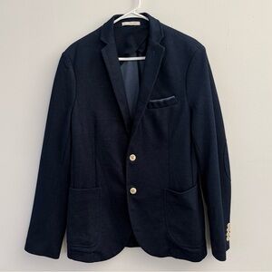 Men's Zara Navy Cotton Blazer